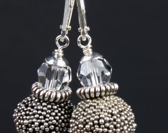 Silver and Crystal earrings