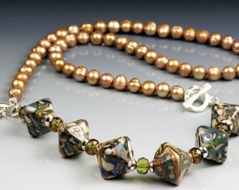 Persian Tapestry lampwork beaded necklace