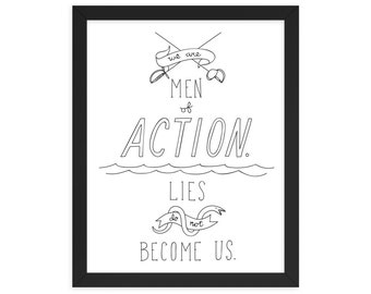 Le bugie non diventano noi - Stampa della sposa principessa incorniciata