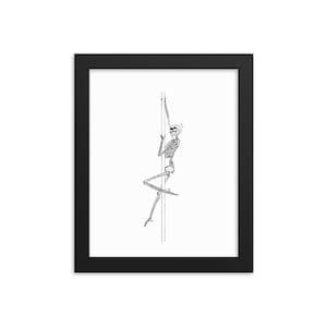 Pole Work - Framed Art Print on White