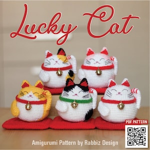 PDF Pattern Mini Lucky Cat Pattern image 1