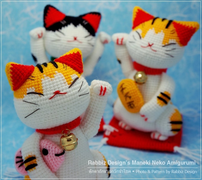 PDF Pattern Amigurumi Maneki Neko lucky Cat Pattern Etsy