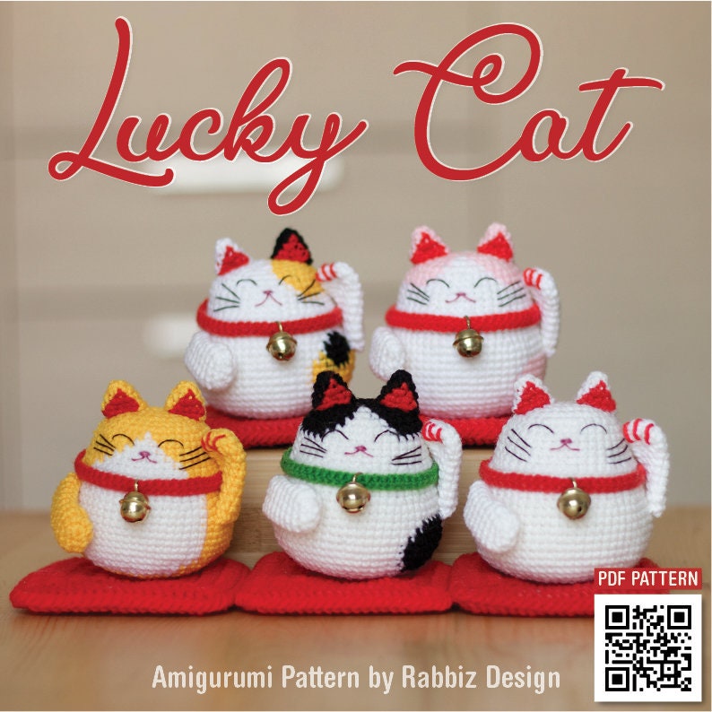 PDF Pattern Mini Lucky Cat Pattern image 1