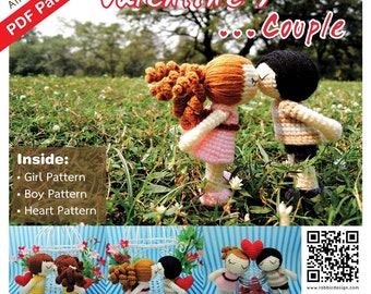 PDF Pattern - Amigurumi Valentine's Couple (Boy & Girl) Pattern