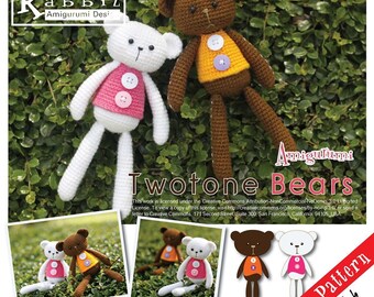 PDF Pattern - Amigurumi Two Tone Bears (Crochet Doll)