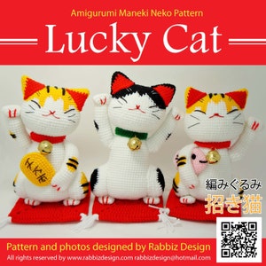 PDF Pattern - Amigurumi Maneki Neko (Lucky Cat) Pattern