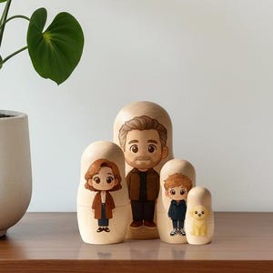 Conjunto de muñecas rusas con retrato familiar personalizado, regalo con foto personalizada
