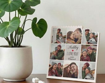 Valentine Custom Building Block Puzzle Square Photo Brick I Love You