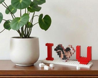 Custom I Love U Building Bricks Photo Block Puzzles special for valentines day