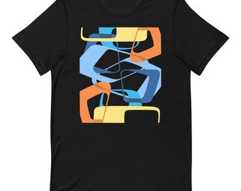 T-shirt Mid-Century moderne aux formes abstraites