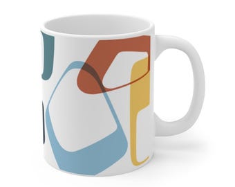 Mid-Century, Moderne, Formes abstraites, Mug