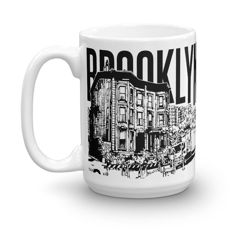 Brooklyn Mug Brooklyn Brownstone Mug Brooklyn Art Coffee Etsy