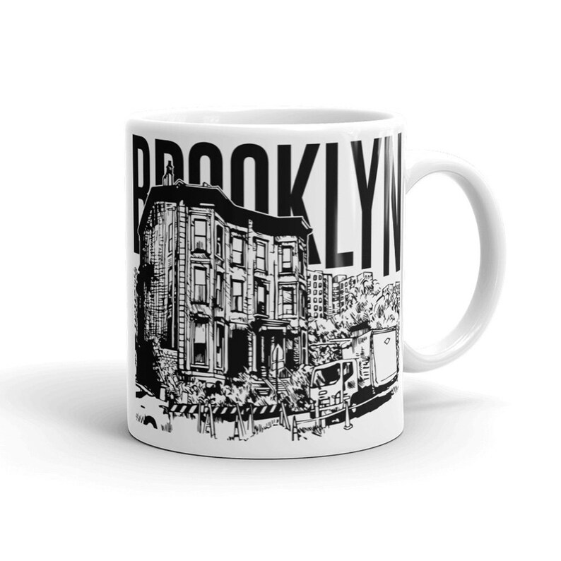Brooklyn Mug Brooklyn Brownstone Mug Brooklyn Art Coffee Etsy