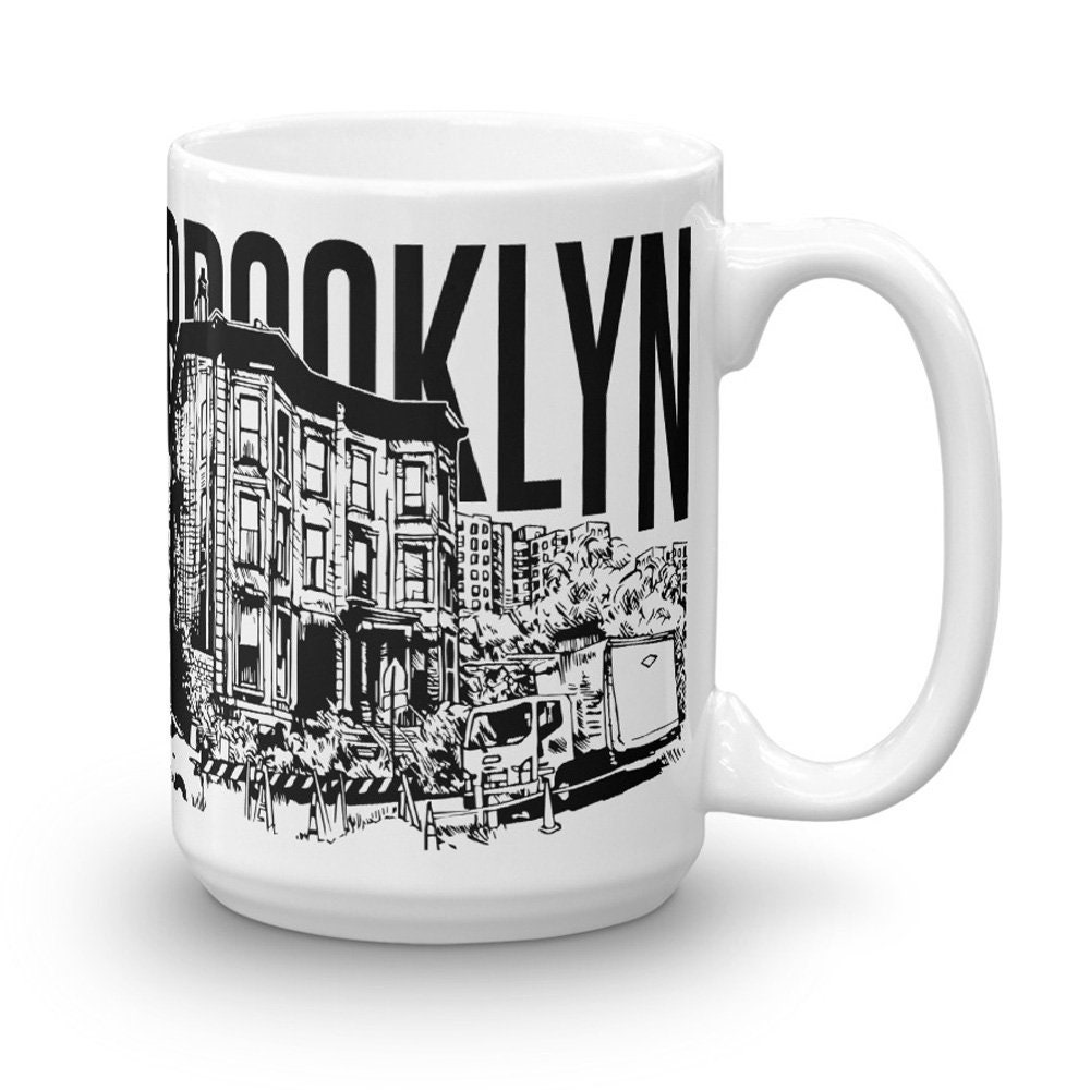 Brooklyn Mug Brooklyn Brownstone Mug Brooklyn Art Coffee Etsy