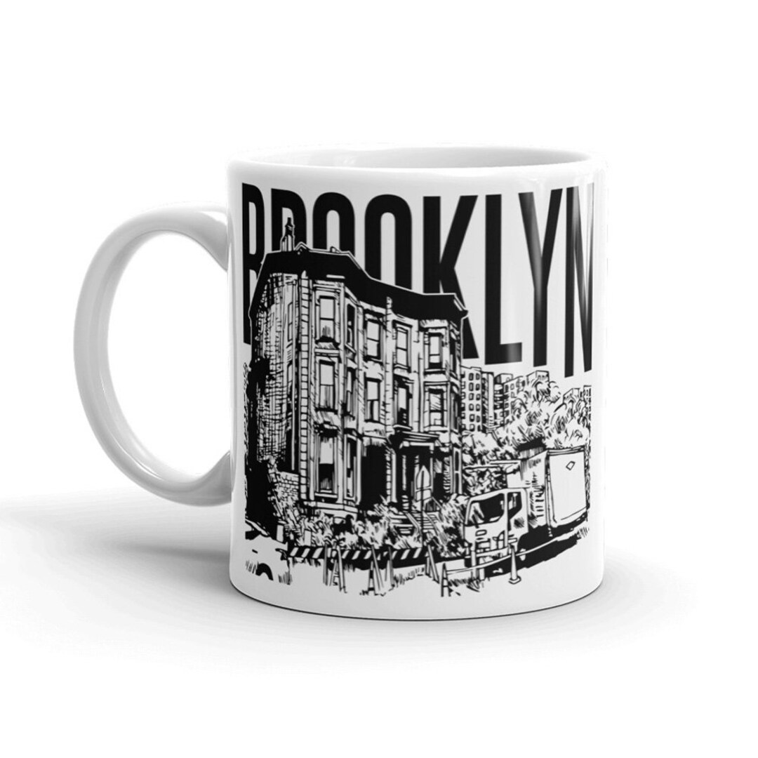 Brooklyn Mug Brooklyn Brownstone Mug Brooklyn Art Coffee Etsy