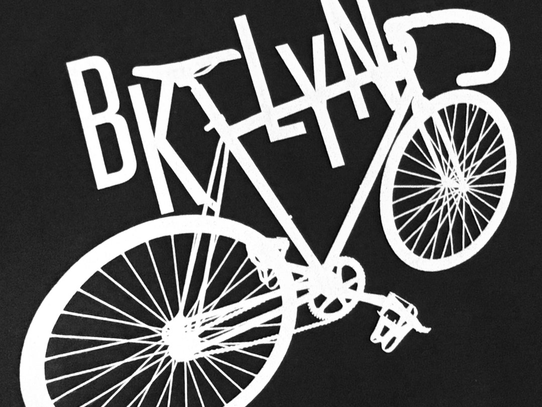 T-shirt de vélo Brooklyn oeuvre d'art rétro pour vélo à pignon
