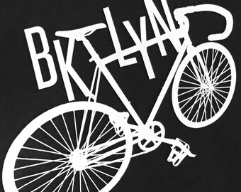 T-shirt de vélo Brooklyn : oeuvre d'art rétro pour vélo à pignon fixe