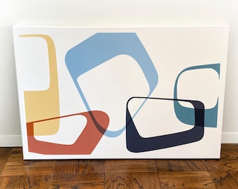 Mid-Century, Moderne, Formes abstraites, Art mural sur toile