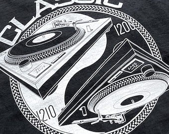 T-shirt classique pour platines vinyles : cadeau DJ techno house