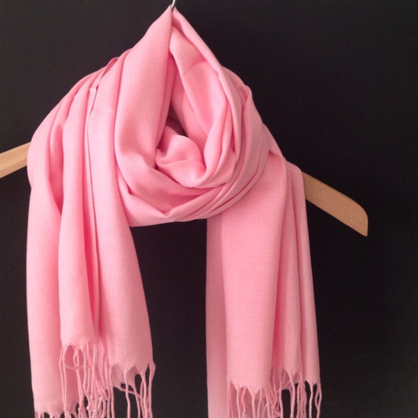 Pastel Pink  Pashmina Shawl, Pashmina Scarf, Scarves