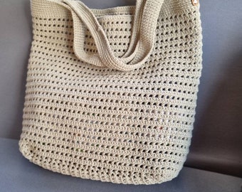 Handmade Crochet Netbag, Reusable Mesh Bag, Carry-On Tote, Eco-Friendly Shopping Bag