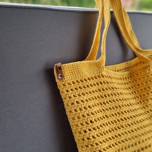 Handmade Crochet Netbag, Reusable Mesh Bag, Carry-On Tote, Eco-Friendly Shopping Bag image 3