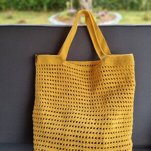 Handmade Crochet Netbag, Reusable Mesh Bag, Carry-On Tote, Eco-Friendly Shopping Bag image 4