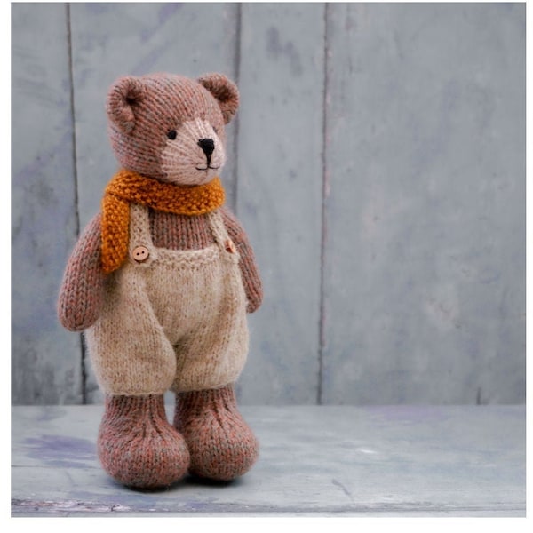 Little TEAROOM Bears 8"/ Toy Knitting Pattern/ 'Back & forth'/ Knitted Animal Pattern/ 20cm Teddy Bear Knitting/ Bear Cub