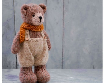 Little TEAROOM Bears 8"/ Toy Knitting Pattern/ 'Back & forth'/ Knitted Animal Pattern/ 20cm Teddy Bear Knitting/ Bear Cub