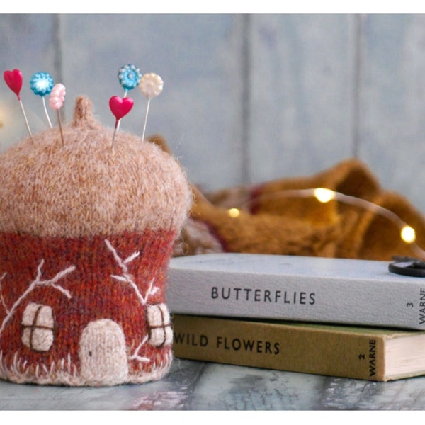 New! Tearoom 'Woodland House'/ Toy Knitting Pattern/ Home Decoration/ Pin Cushion/ In the round/ Home