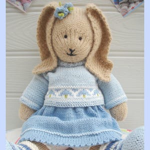 Bluebell Bunny Knitting Pattern: 15&quot; Alpaca Rabbit Toy + Shoes (PDF Pattern)