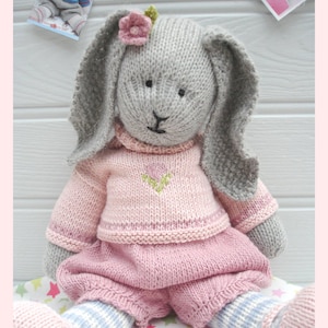 Bunny Knitting Pattern: PRIMROSE Rabbit and Handmade Shoes (PDF Patterns)