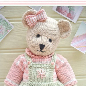 CANDY Bear 15"/ Toy Teddy Bear Knitting Pattern/ Back & Forth/  Plus Free Handmade Shoes Knitting Pattern