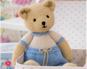 Boy Bear Toy Knitting Pattern/ In the round/ Knitted Boy Teddy Bear/ Method 1/ 11" Bear