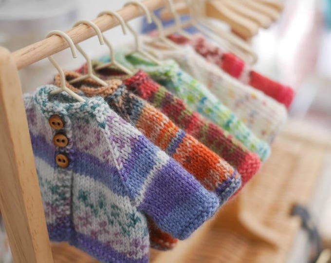 TEAROOM Sock Yarn Bear Jackets knitting pattern/ Toy Knitting Pattern/ Doll Clothes/ Doll Clothing (to fit 11" Animals & Dolls)