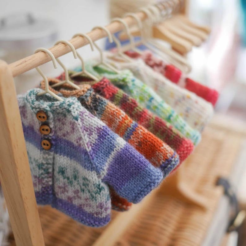 TEAROOM Sock Yarn Bear Jackets knitting pattern/ Toy Knitting Pattern/ Doll Clothes/ Doll Clothing to fit 11 MJT Animals and Dolls image 2