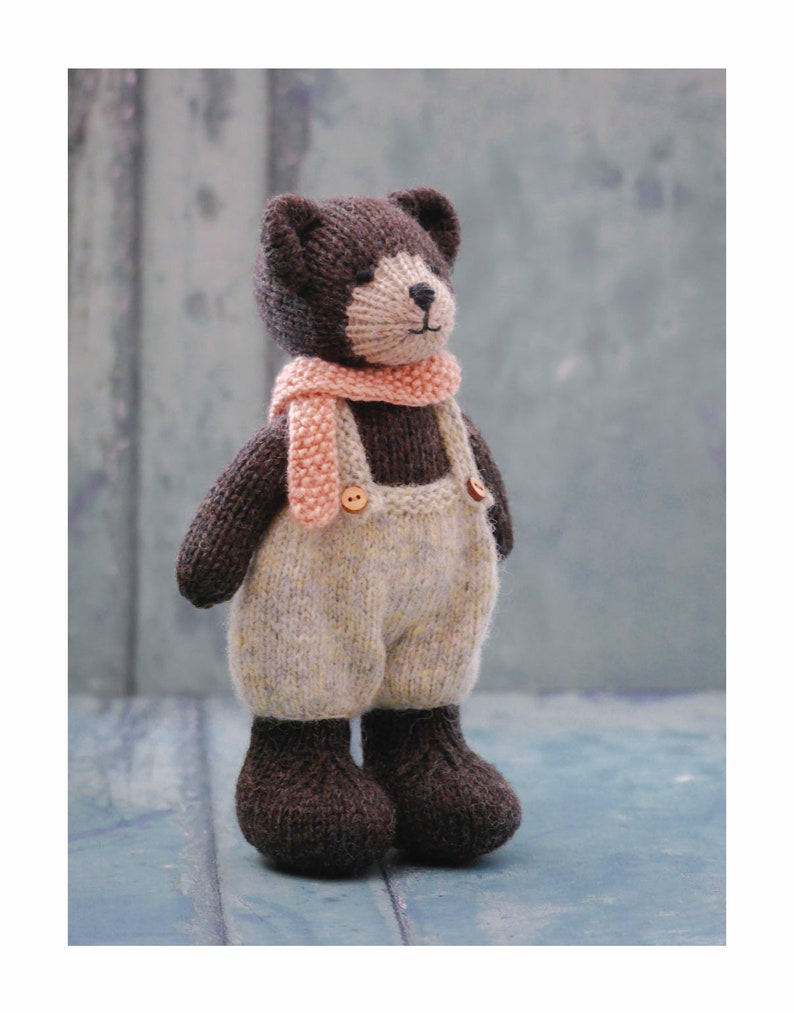 Little TEAROOM Bears 8/ Toy Knitting Pattern/ In the round/ Knitted Animal Pattern/ 20cm Teddy Bear Knitting/ Bear Cub image 4