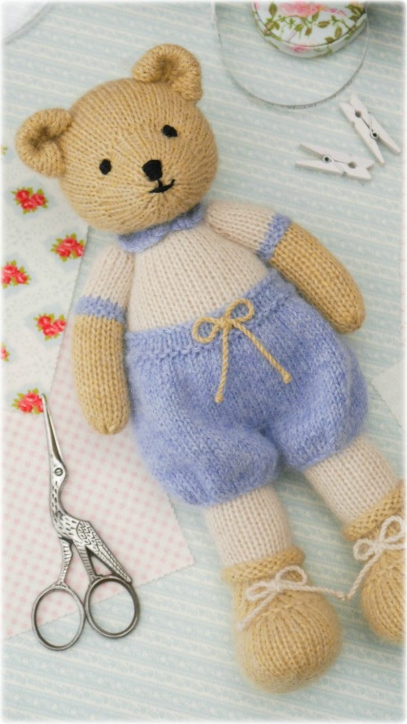 Boy Bear Toy Knitting Pattern/ In the round/ Knitted Boy Teddy Bear/ Method 1/ 11 Bear image 4