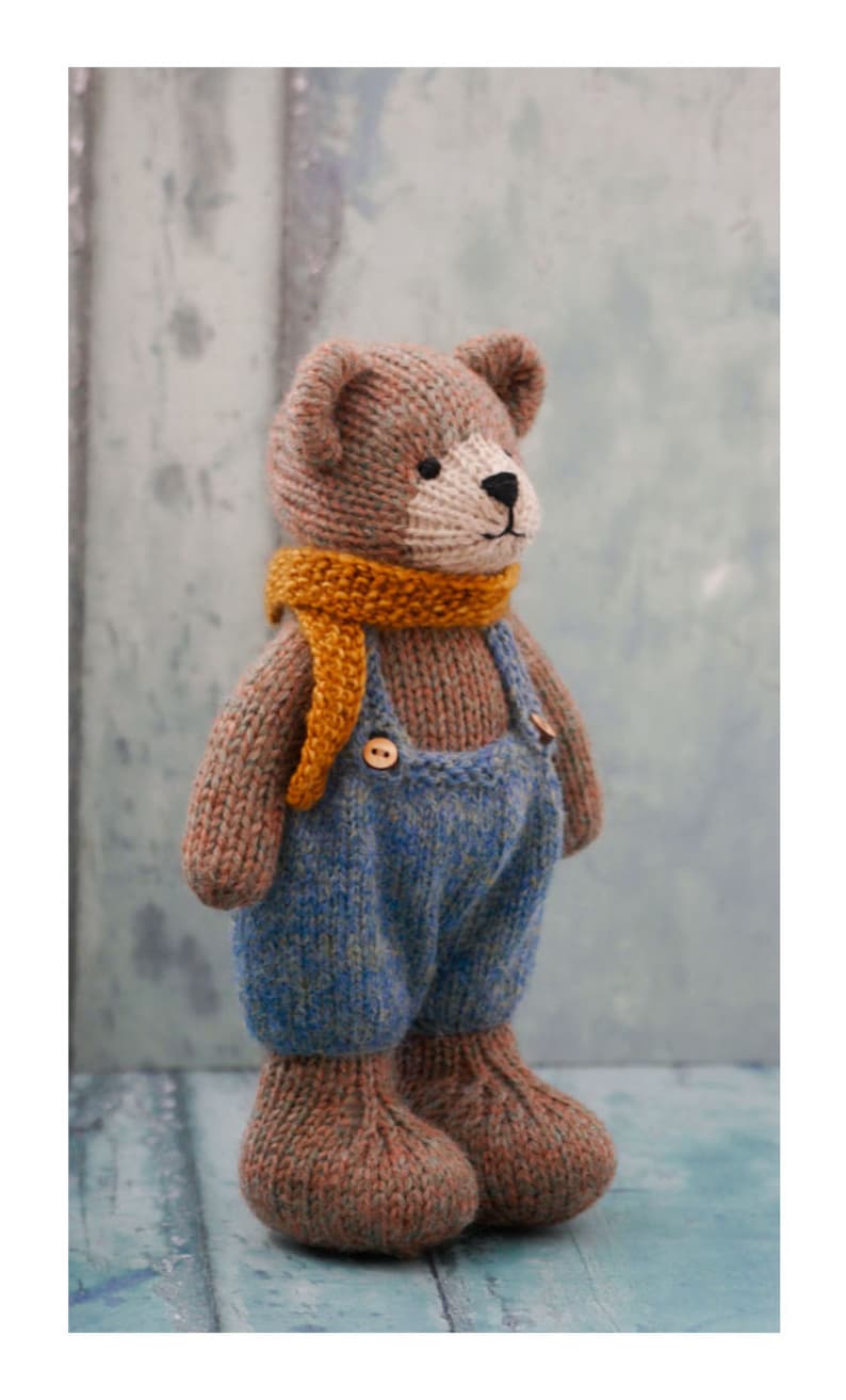 Little TEAROOM Bears 8/ Toy Knitting Pattern/ In the round/ Knitted Animal Pattern/ 20cm Teddy Bear Knitting/ Bear Cub image 7