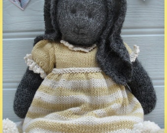 DAISY Rabbit / Toy Bunny Knitting Pattern/ Plus FREE Handmade Shoes Knitting Pattern/ Back & Forth