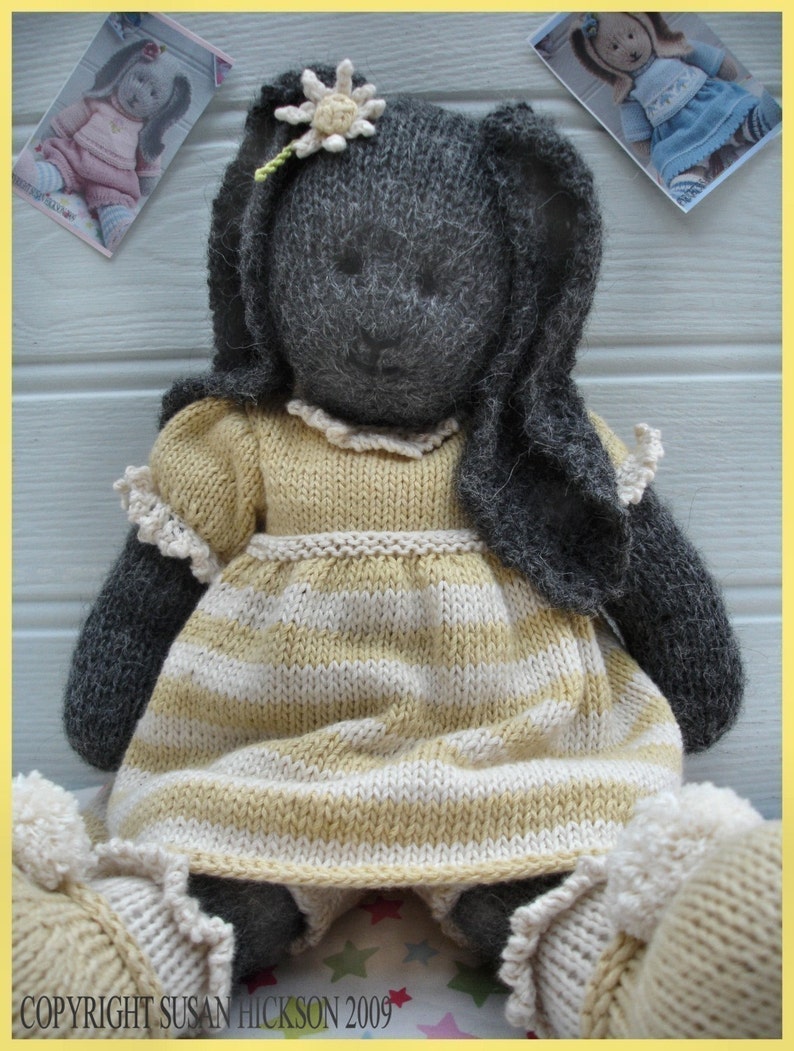 DAISY Rabbit / Toy Bunny Knitting Pattern/ Plus FREE Handmade Shoes Knitting Pattern/ Back & Forth image 1