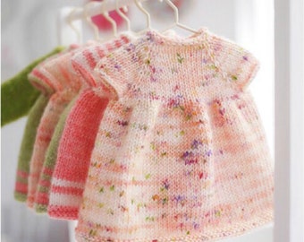 Doll Dresses Knitting Pattern/ Tearoom Dresses/ Top - Down Dress (to fit 11" MJT Animals and Dolls)/ Back & Forth