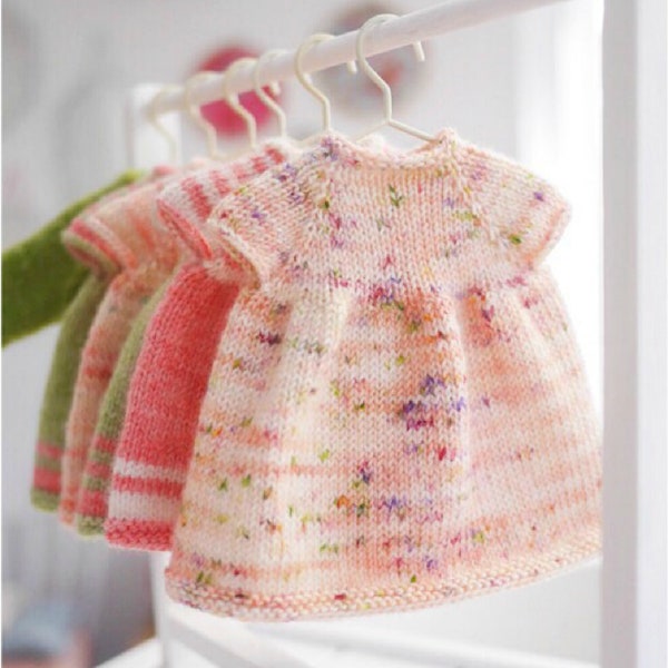 Patrón de tejido para vestidos de muñecas/Vestidos para salón de té/Vestido de arriba abajo (para animales y muñecas MJT de 11")/De ida y vuelta