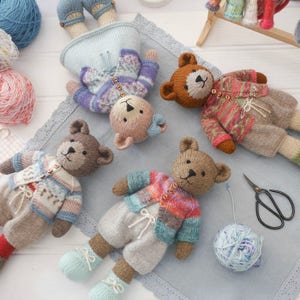 TEAROOM Sock Yarn Bear Jackets knitting pattern/ Toy Knitting Pattern/ Doll Clothes/ Doll Clothing to fit 11 MJT Animals and Dolls image 4