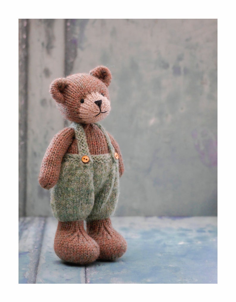 Little TEAROOM Bears 8/ Toy Knitting Pattern/ In the round/ Knitted Animal Pattern/ 20cm Teddy Bear Knitting/ Bear Cub image 8