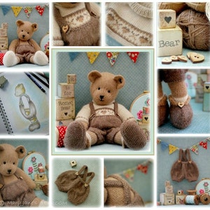 ROMEO Bear / Teddy Bear Toy Knitting Pattern/ Plus Free Handmade Shoes Knitting Pattern/ Back & Forth image 2