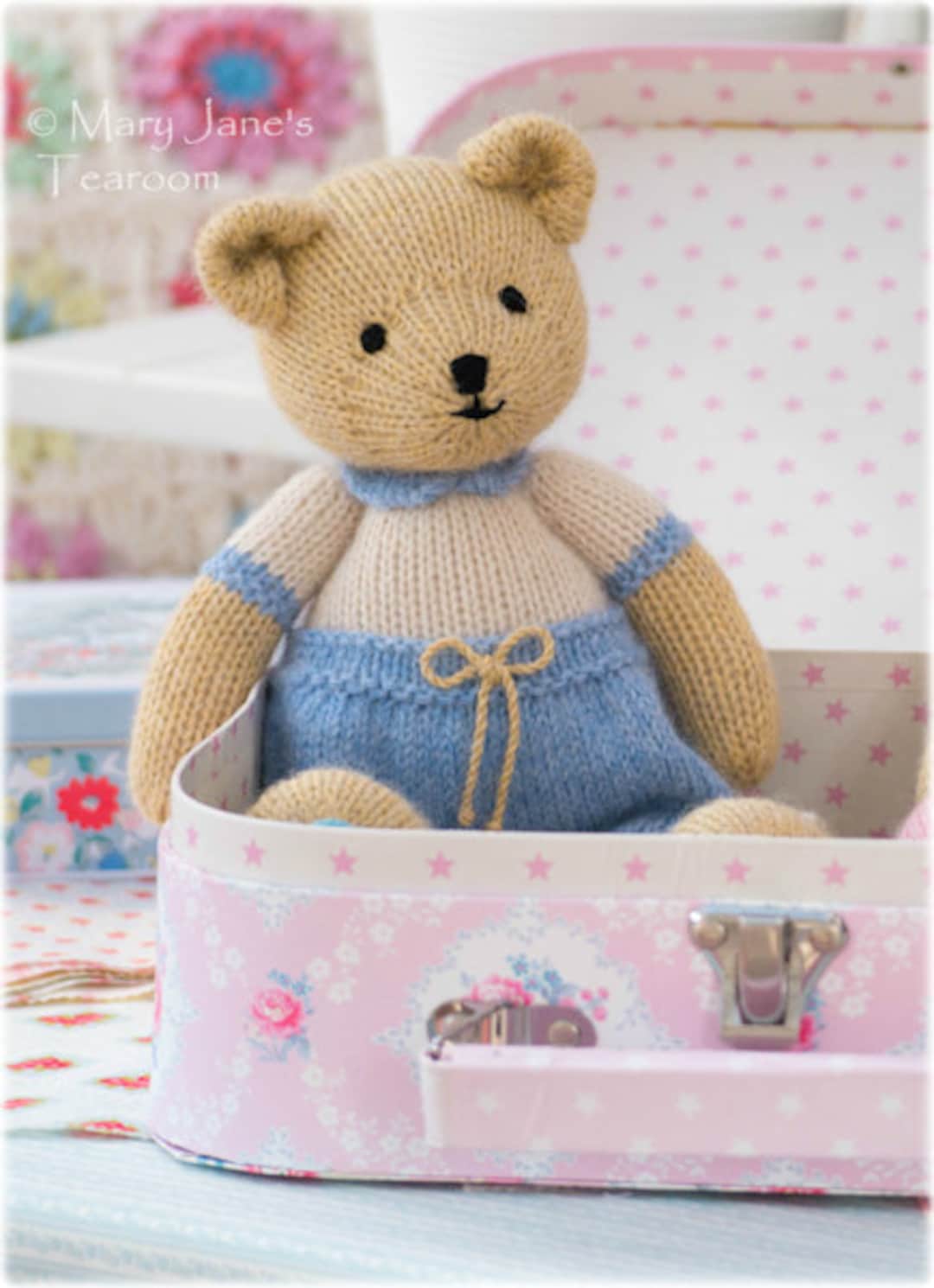 Boy Bear Toy Knitting Pattern/ in the Round/ Knitted Boy