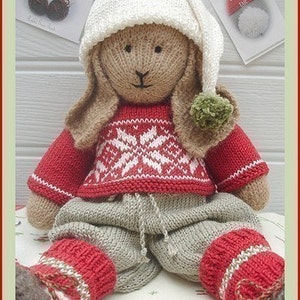 BO Rabbit / Bunny Toy Knitting Pattern / Lapland Visitors Part 1 / Plus Free Handmade Shoes Knitting Pattern/ Back & Forth image 1