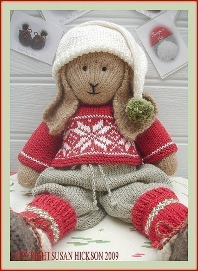 BO Rabbit / Bunny Toy Knitting Pattern / Lapland Visitors Part 1 / Plus Free Handmade Shoes Knitting Pattern/ Back & Forth image 1