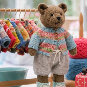 TEAROOM Sock Yarn Bear Jackets knitting pattern/ Toy Knitting Pattern/ Doll Clothes/ Doll Clothing to fit 11 MJT Animals and Dolls image 3